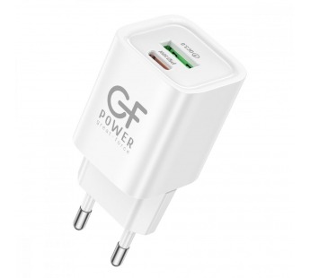 Сетевое З/У GFPower S75PQ 1USB+1Type-C 30W QC3.0 белый (1/30/180)#2122116