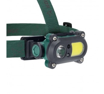 Фонарь налобный Космос 502Lit 3WLED+3WCOBLED 1LED+1COB от аккум IP54 6 режимов чер/сер (1/25/50)#2116897