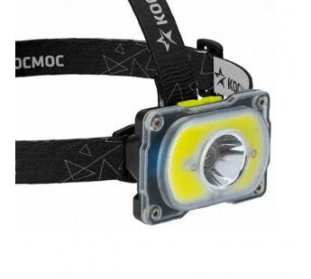 Фонарь налобный Космос 507Lit 3WXPELED+5WCOBLED от аккум IP54 4 режима черный (1/25/100)#2116855