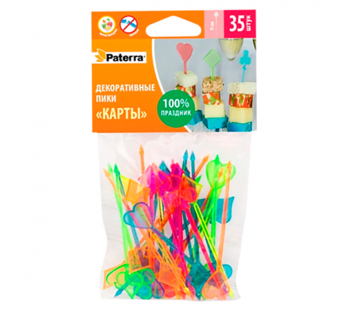 Декоративные пики Paterra "КАРТЫ" 90 мм 35шт в упаковке (1/100)#2115217