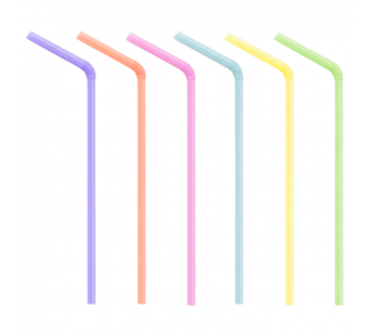 Трубочки для коктейлей "ПРАЗДНИЧНЫЕ", разноцветные, с изгибом, 23*0,5см, 50шт. в уп., PATERRA (1/48)#2115207