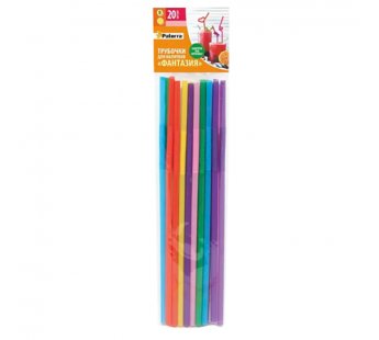 Трубочки для коктейлей Paterra ФАНТАЗИЯ  d=5 мм х 210 мм цветные (1/72)#2115215