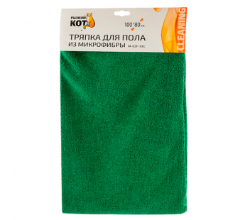 Тряпка для пола Рыжий кот M-02F-XXL 80х100см микрофибра зеленый (1/10/40)#2115236