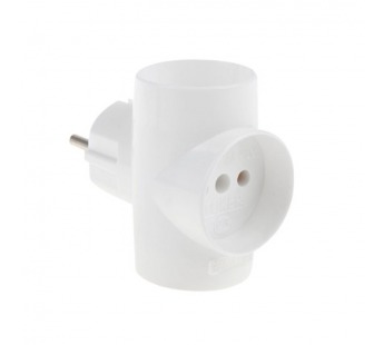 Разветвитель Toker 3Т 3р.Б/З в индивидуальной упаковке белый (1/50)#2115767