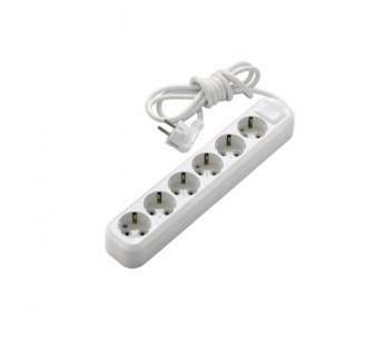 Удлинитель Makel 6р.С/З 16A 2.0м 2x1мм² IP20 белый MGP182 (1/12)#2115496