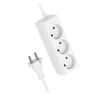 Удлинитель Космос 3р.Б/З 16A 1.5м ПВС 2x1мм² белый (1/25)#2115446