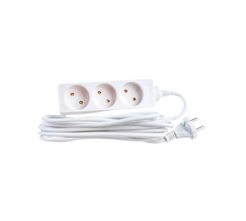 Удлинитель Космос 3р.Б/З 16A 5.0м ПВС 2x1мм² IP20 белый (1/20)#2115444