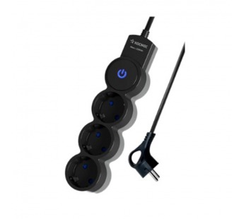 Удлинитель Космос 3р.С/З 10A 1.5м с выкл. ПВС 3х0.75мм² IP20 черный (1/35)#2115438