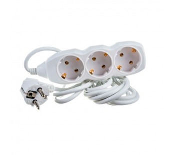 Удлинитель Космос 3р.С/З 16A 5.0м ПВС 3x1мм² IP20 белый (1/20)#2115371