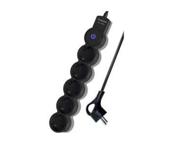 Удлинитель Космос 5р.С/З 10A 5.0м с выкл. ПВС 3х0.75мм² IP20 черный (1/25)#2115357