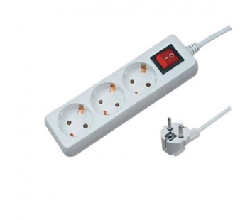 Удлинитель Прогресс Standard 3р.С/З 16A 5.0м с выкл. 3x1мм² белый (1/20)#2115317