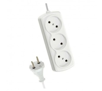 Удлинитель Космос 3р.Б/З 6A 1.5м ШВВП 2x0.75мм² белый (1/60)#2115232