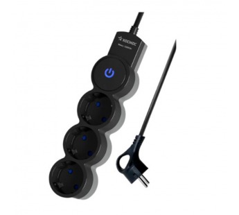 Удлинитель Космос 3р.С/З 10A 5.0м с выкл. ПВС 3х0.75мм² IP20 черный (1/30)#2115230