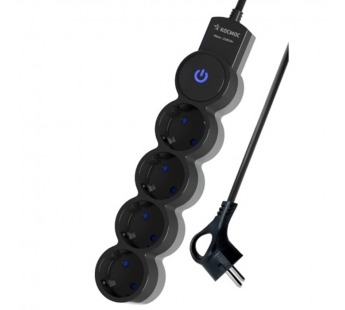 Удлинитель Космос 4р.С/З 10A 3.0м с выкл. ПВС 3х0.75мм² IP20 черный (1/25)#2115229