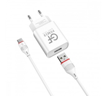 Сетевое З/У GFPower GF20T 1USB/Type-C 2.1A белый (48/192)#2122098