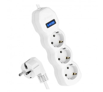 Удлинитель Космос 3р.С/З 10A 5.0м с выкл. ПВС 3х0.75мм² IP20 белый (1/30)#2115206