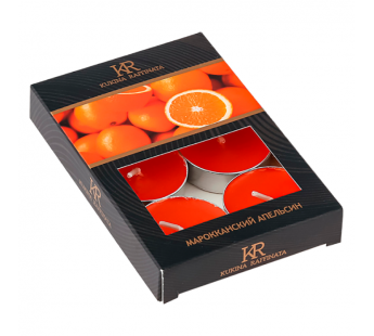 Свечи чайные KUKINA RAFFINATA "Апельсин" 6шт. (1/18)#2115192