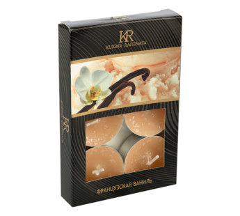 Свечи чайные KUKINA RAFFINATA "Французская ваниль" 6шт. (1/18)#2115190