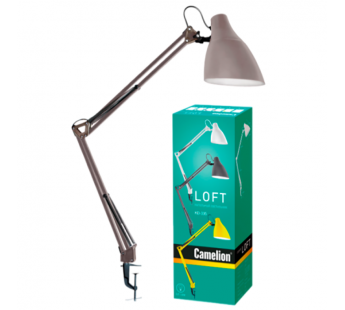 Светильник настольный Camelion KD-335 40W 230V E27 струбцина тауп (1/12)#2115719