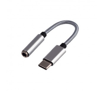 Переходник AUX GoPower Jack 3.5mm (f)-Type-C (m) 0.1м с ЦАП Premium Zip-Lock c подвесом белый (1/250#2127940