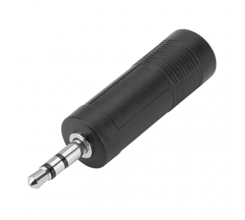 Переходник GoPower Jack 3.5mm (m)-Jack 6.3mm (f) черный Premium Zip-Lock c подвесом (1/500)#2141601