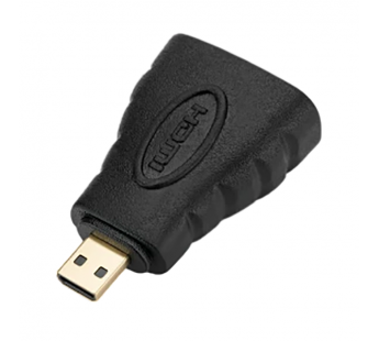 Переходник GoPower HDMI (f)-microHDMI (m) ver.1.4 черный Premium Zip-Lock c подвесом (1/500)#2141605