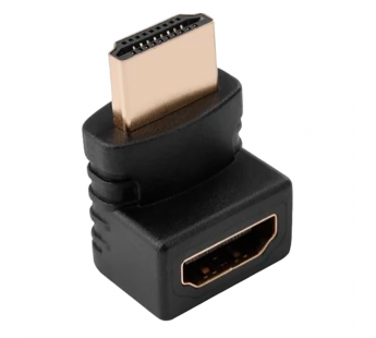 Переходник GoPower HDMI (m)-HDMI (f) угловой 4K 60Hz черный в пакете (1/500)#2141602