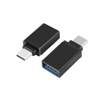 Переходник GoPower Type-C (m)-USB (f) 2.0 черный Premium Zip-Lock c подвесом (1/500)#2127937