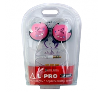 Наушники L-PRO AP Q 68 MP клипсы цвет pink10\120#2116973