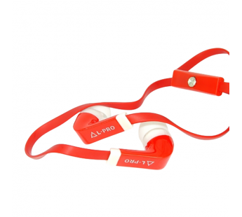 Гарнитура L-PRO AP-M05 MP вакуумные, red+white #1713(плоский провод)#2120853