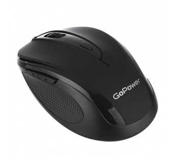 Мышь беспроводная GoPower GPM03 классическая USB бесшумная Soft-Touch черный (1/100)#2125811