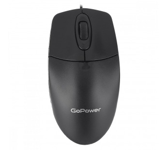 Мышь проводная GoPower GPM01 классическая USB черный (1/100)#2125813