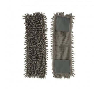 Насадка для швабры Рыжий кот MopM4-HС «Лапша» микрофибра 44х14см с карманами серый (1/5/100)#2115139