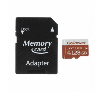Карта памяти microSD GoPower 128GB Class10 UHS-I (U3) 100 МБ/сек V30 с адаптером#2115161