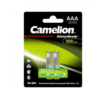 Аккумулятор предзаряженный RTU Camelion HR03 AAA BL2 NI-MH Always Ready 900mAh (2/24/480)#2118284