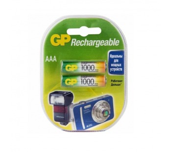 Аккумулятор бытовой GP HR03 AAA BL2 NI-MH 1000mAh в пластиковой упаковке клемшел (2/20/200)#2118277
