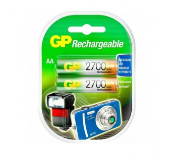 Аккумулятор бытовой GP HR6 AA BL2 NI-MH 2700mAh в пластиковой упаковке клемшел (2/20/200)#2118276