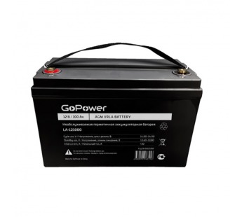 Аккумулятор свинцово-кислотный GoPower LA-121000 12V 100Ah клеммы под болт M8#2118242