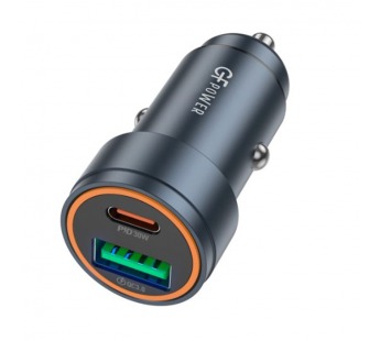 Автомобильное З/У GFPower A01PQ 1USB+1Type-C 30W PD,QC серый (1/12/120)#2122082