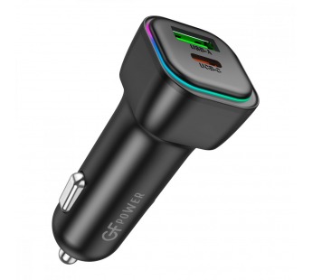 Автомобильное З/У GFPower A03PQ 1USB+1Type-C 30W RGB черный (1/37/148)#2122084