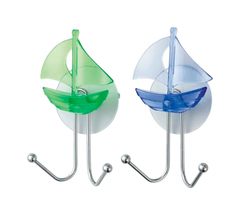 Крючки Рыжий кот W2533 "Парус" присоска 13.5х7.8х4см двойной 1шт. ассорти (1/12/48)#2115528