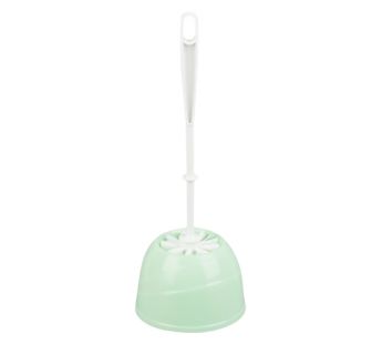 Ершик для унитаза BEROSSI "Aqua" 35.4см x 13.42см с подставкой салатовый (1/20)#2115466