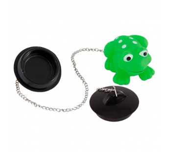 Пробка для ванной Рыжий кот "Лягушка" зеленый (1/18/72)#2115507