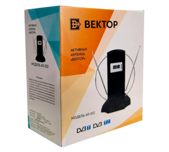 ТВ-Антенна комнатная Вектор AR-032 активная с питанием с усилителем DVB-T/T2 (1/10)#2117138