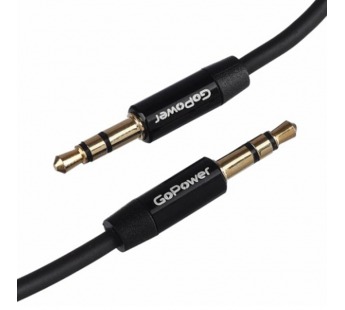 Кабель AUX GoPower Jack 3.5mm (m)-Jack 3.5mm (m) 5м ПВХ черный Premium Zip-Lock c подвесом (1/50)#2117369