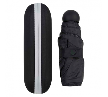 Зонт Рыжий кот мини складной механический с чехлом-капсулой черный (1/20/60)#2115570