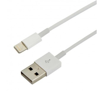 USB кабель шт.USB-A - шт.Lightning 1м, 2,4A 12W, ПВХ, белый "Rexant"#2115806