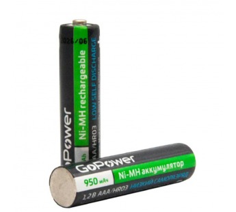 Аккумулятор AAA 1.2V,  950 mAh Ni-Mh, GoPower BL-2#2115821