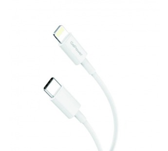 USB кабель шт.Type-C - шт.Lightning 1м, 20W силиконовый, белый GP10TL "GoPower"#2115823
