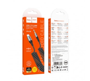 Аудиосоединитель Hoco UPA33B AUX 3,5мм-Type-C, 1,5м черный#2116372